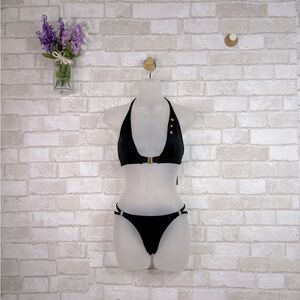 NWT Frederick’s of Hollywood Palm Springs Black Bikini Swimsuit